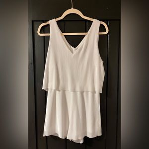 White Pleated Romper